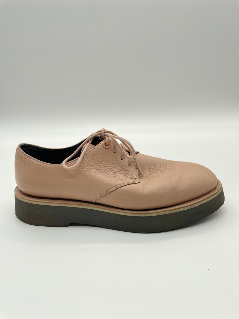 Camper Tyra Pink Leather Platform Oxford Shoes EU 38